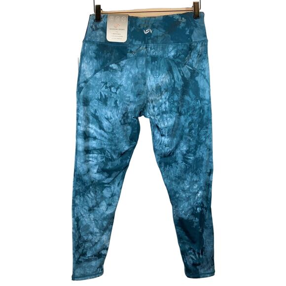 Shadow Sport | NWT | Medium | High Waisted Moroccan Blue Tie Dye Leggings - Picture 4 of 6